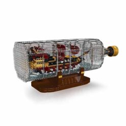 Mould King 10066 Pirate of the Caribbean The Queen Anne’s Revenge Pirate Ship in A Bottle Model