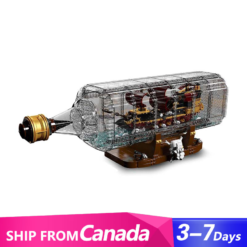 Mould King 10066 Pirate of the Caribbean The Queen Anne’s Revenge Pirate Ship in A Bottle Model