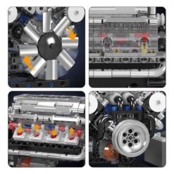 Mould King 10088 Motorized V8 Eight Cylinder Inline Gasoline Engine Model 535Pcs Building Blocks Bricks Kids Toy Mould King 10088 MOC Motorized V8 Eight Cylinder Inline Gasoline Engine Model