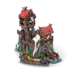 Wolfpack Tower and Medieval Ship MOC 136695 Castle Architecture Townhall 4916Pcs Building Blocks Kids Toy Wolfpack Tower & Medieval Ship MOC 136695 Classic Castle