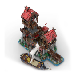 Wolfpack Tower and Medieval Ship MOC 136695 Castle Architecture Townhall 4916Pcs Building Blocks Kids Toy Wolfpack Tower & Medieval Ship MOC 136695 Classic Castle
