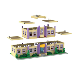 The Simpsons Modular Springfield Elementary School MOC 177723 Building 2732Pcs Building Blocks Kids Toy The Simpsons Modular Springfield Elementary School MOC 177723