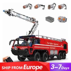 Mould King 19004 Airport Crash Tender Pneumatic Rescue Vehicle Technic MOC 446 Building Blocks Kids Toy