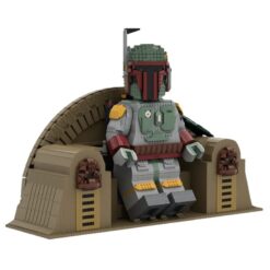 Star Wars Mandalorian Boba Fett Mega Figure on Mega Throne Bust MOC-139377 Space Battle Model 5134Pcs Building Blocks Kids Toy Star Wars Boba Fett Mega Figure Bust MOC-139377