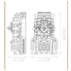 Mould King 10187 Cyberpunk Mechanical Engine Clock 1601Pcs Building Blocks Kids Toy Mould King 10187 Cyberpunk Mechanical Engine Clock