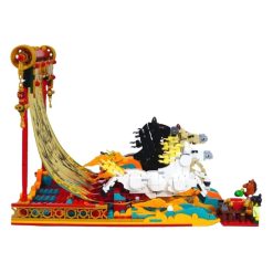 Galloping Horses Canvas 80119 Spring Festival 1650Pcs Building Blocks Kids Toy Galloping Horses Canvas 80119