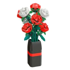 Jiestar 92365 Rose Flower Vase 878Pcs Building Blocks Bricks Kids Toy Jiestar 92365 Rose Flower Vase