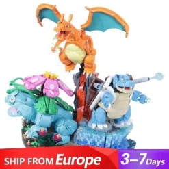 72153 Pokemon Venusaur Charizard Blastoise Building Set top down view showing all three figures